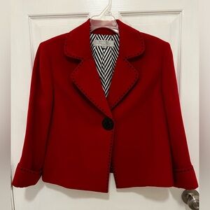 Talbots red one-button blazer 12 petite